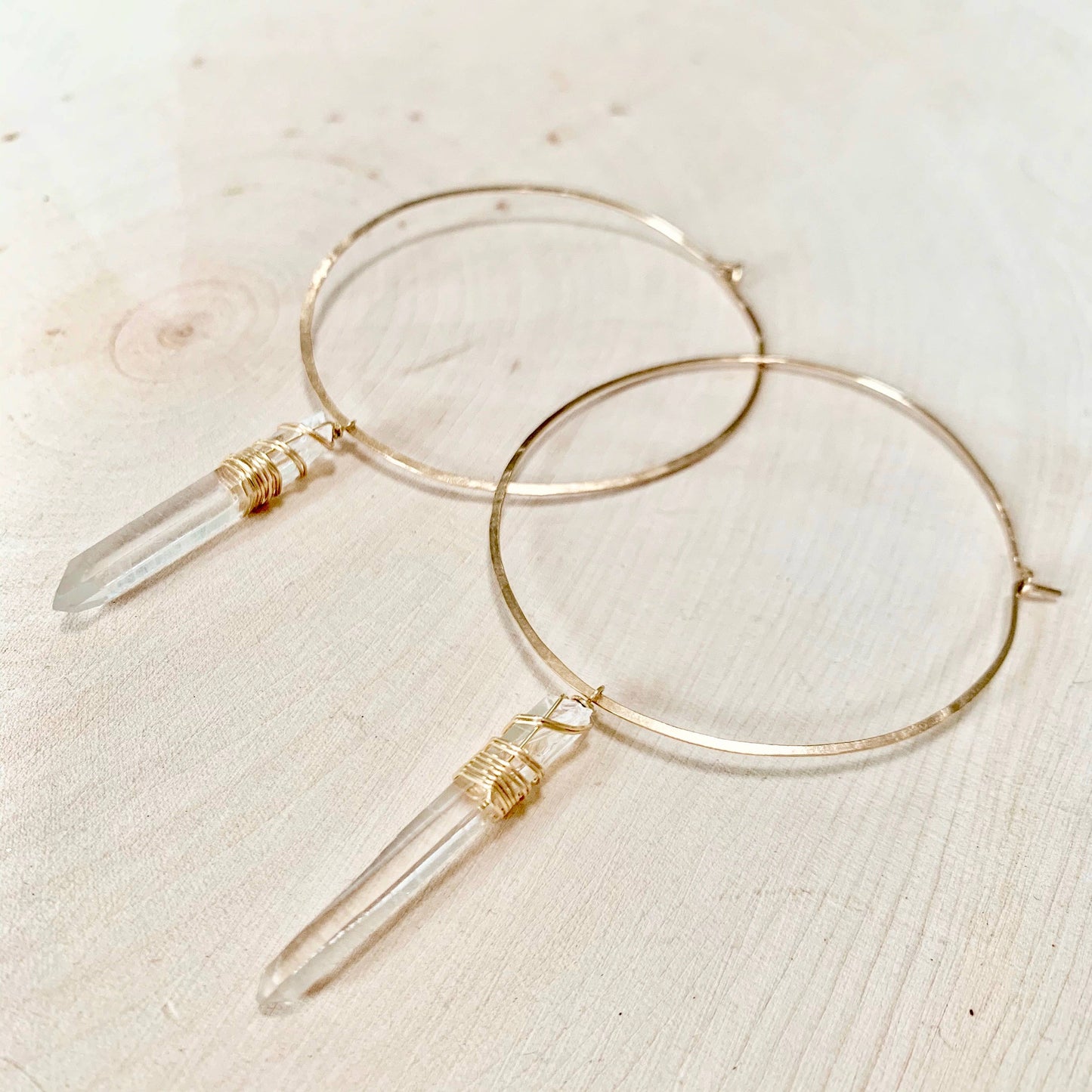 Lemurian Quartz Hoops