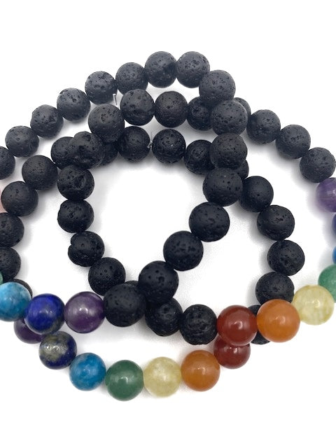 7 Chakrah Lava stone bracelet