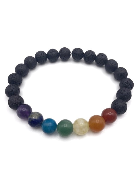 7 Chakrah Lava stone bracelet